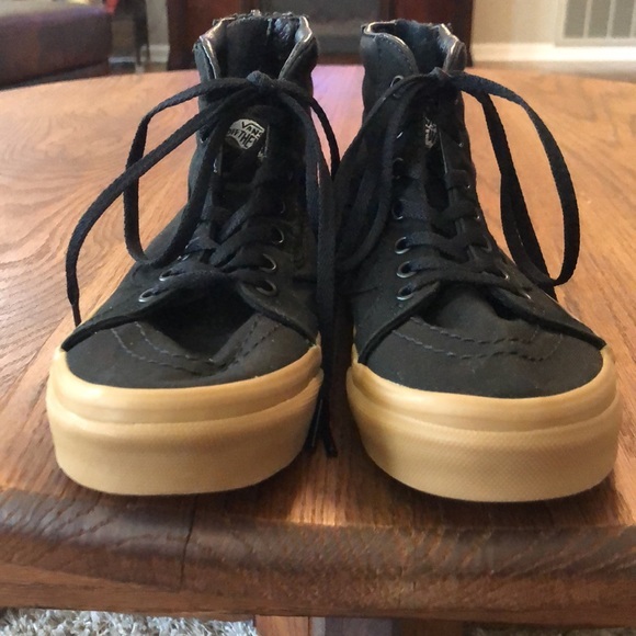 Unisex Vans Skate board shoe Hi Top Sneakers Black/Gum- Size  2.5 - Picture 8 of 9